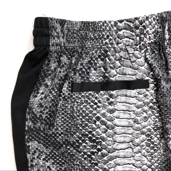 Rebecca Taylor snakeskin print track pants joggers black gray trousers pull-on 0 - Picture 12 of 15